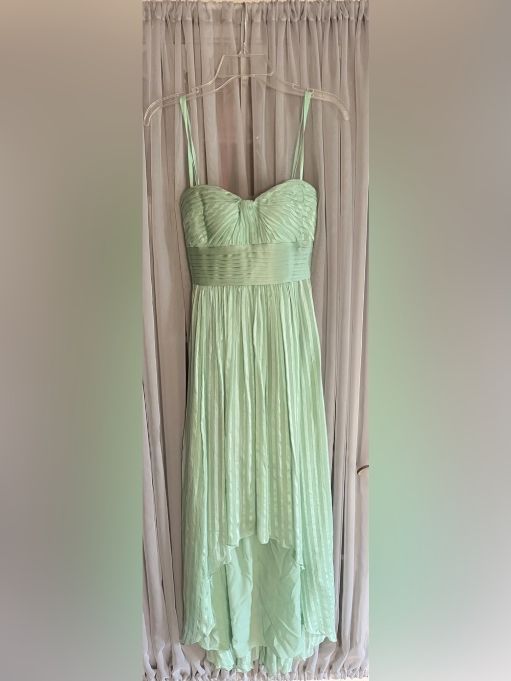 BCBGMaxAzria Alicia Silk Opaline Green Charmeuse Gown Size 2
